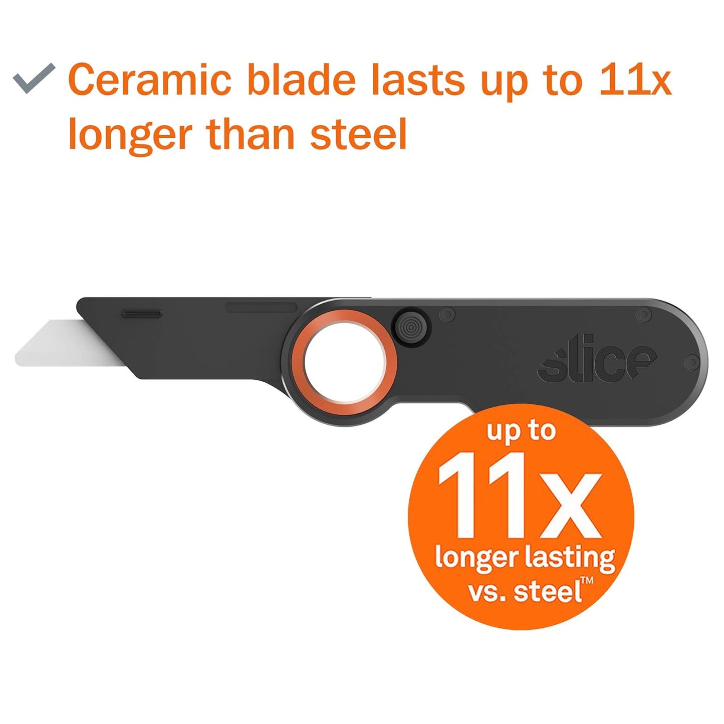 Slice Everyday Carry (EDC) Folding Knife | Heavy Duty Utility Knife | Modern Pocket Knife | Safe Ceramic Blade Lasting 11x Longer Than Metal | Compact and Convenient Box Cutter | 1 Pack