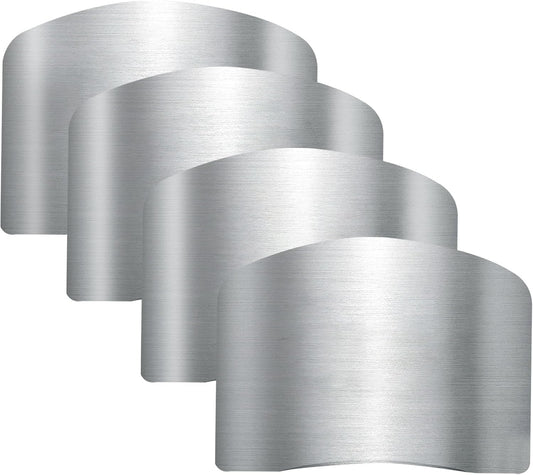Stainless Steel Finger Guards For Cutting Food Avoid Hurting, Premium 304 Stainless Steel Finger Protector,Slicing Tool Finger Protectors when Cutting, Slicing, Dicing, Chopping, Fruits and Meat (4)