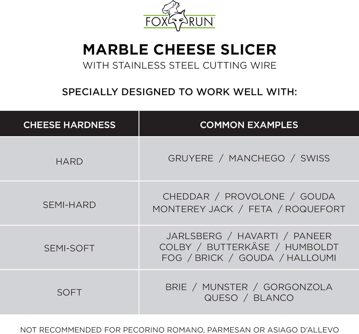 Fox Run Brands 3841COM Fox Run 3841 Marble Cheese Slicer, White