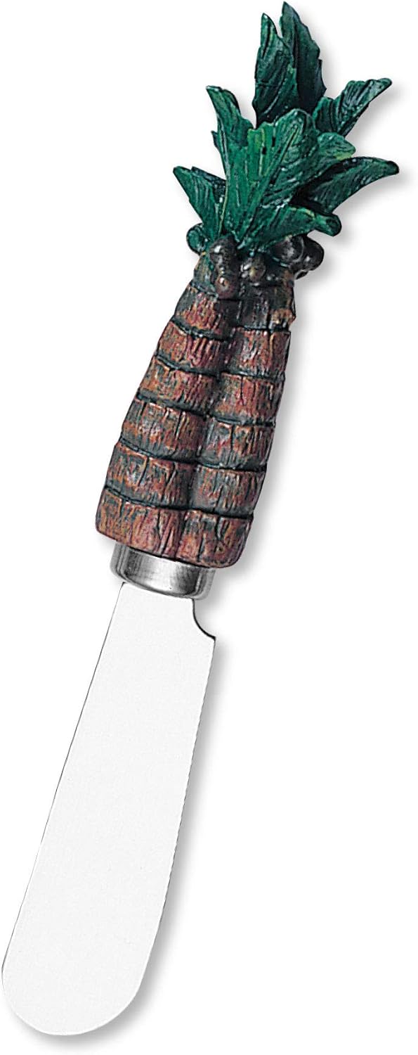 Supreme Housewares Tiki Bar Cheese Spreaders, Hand-Painted Resin Handles with Stainless Steel Blades for Spreading Cream Cheese, Butter, and Jam, Assorted Designs, Set of 4