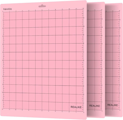 REALIKE 12x12 Lightgrip Cutting Mat Compatible with Cricut Maker 3/Maker 4/Maker/Explore 3/4/Air 2/Air/One(3 Mats), Gridded Adhesive Non-Slip Cut Mat for Crafts, Quilting, Sewing and All Arts