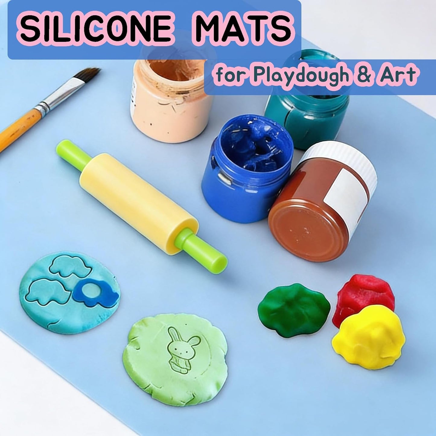 Clear Silicone Mats for Crafts: Translucent Non-slip Heat Resistant 11.8×15.75In (2/Pack) Silicone Placemats for Jewelry, Epoxy Resin,Glitter Slime, DIY Sheet, Nail Art, Countertop Protector Pad