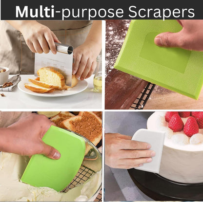 BOORIKA Dough Scraper & Bench Scraper Kitchen – Stainless Steel Sourdough Tools – Dough Cutter for Sourdough Bread, Pizza, and Flat Top Griddles – Chef Approved (Light)