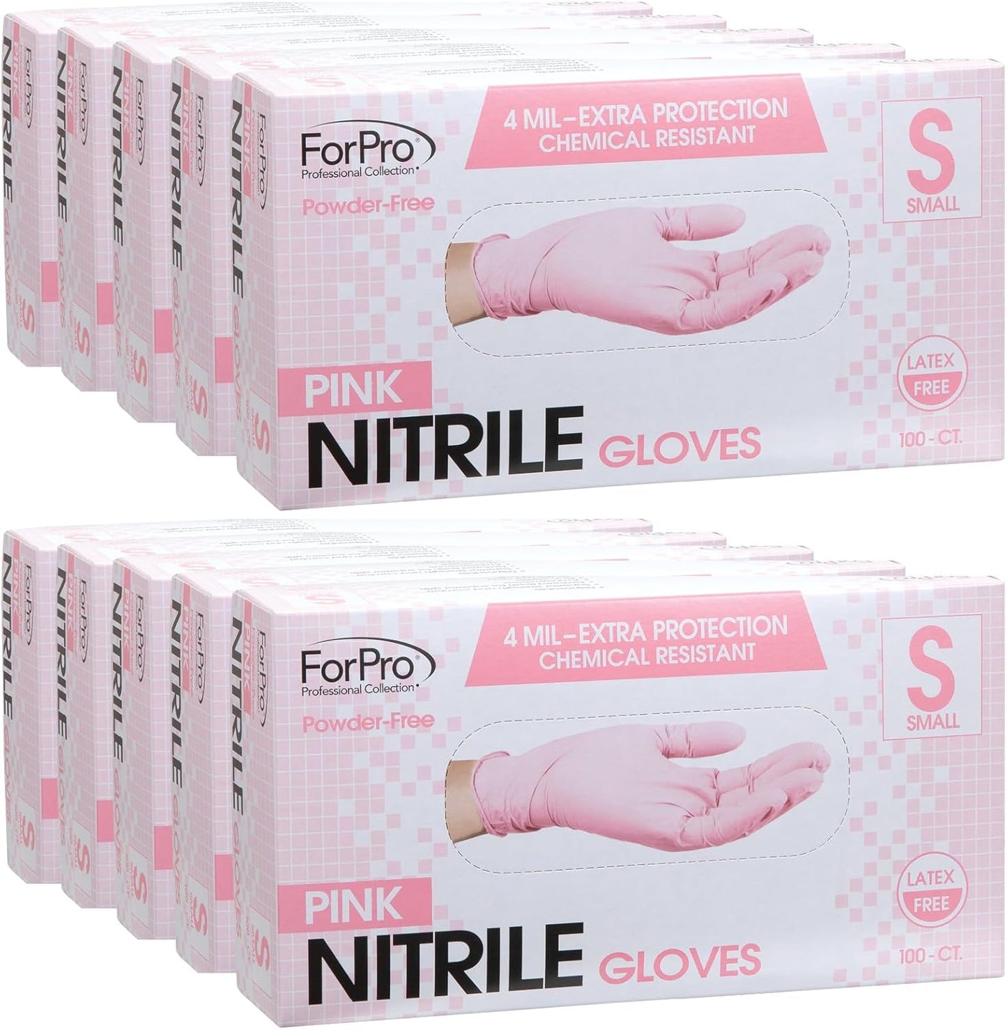 ForPro Disposable Nitrile Gloves, Chemical Resistant, Powder-Free, Latex-Free, Non-Sterile, Food Safe, 4 Mil