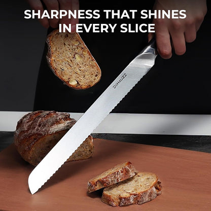 DiiHAUZZ Brisket Knife, 12 Inch Carving Knife for Meat, Razor Sharp High Carbon Steel, Full Tang Ergonomic Pakkawood Handle Slicing Knives for Roast Beef, BBQ, Turkey, Grilling Gift for Men
