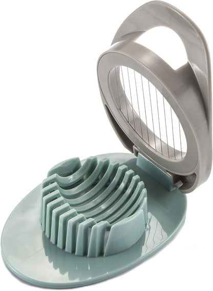 Ortarco Egg Slicer for Boiled Eggs Strawberry Cutter with Stainless Steel Wire （Green）