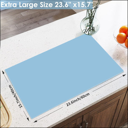 Extra Large Dark Green Countertop Mat - Silicone Table Kitchen Desk Mat - Non-Slip & Heat Resistant - Dinner Placemat Pastry Dough Rolling Mat - Colors B