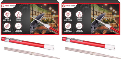 Serrated Knife Sharpener Rod - Retractable Diamond Sharpening Rod - Ultra Portable Diamond Knife Sharpener Rod - Mini Pocket Sharpener for Outdoor Hunting Fishing (FE-RDSR)