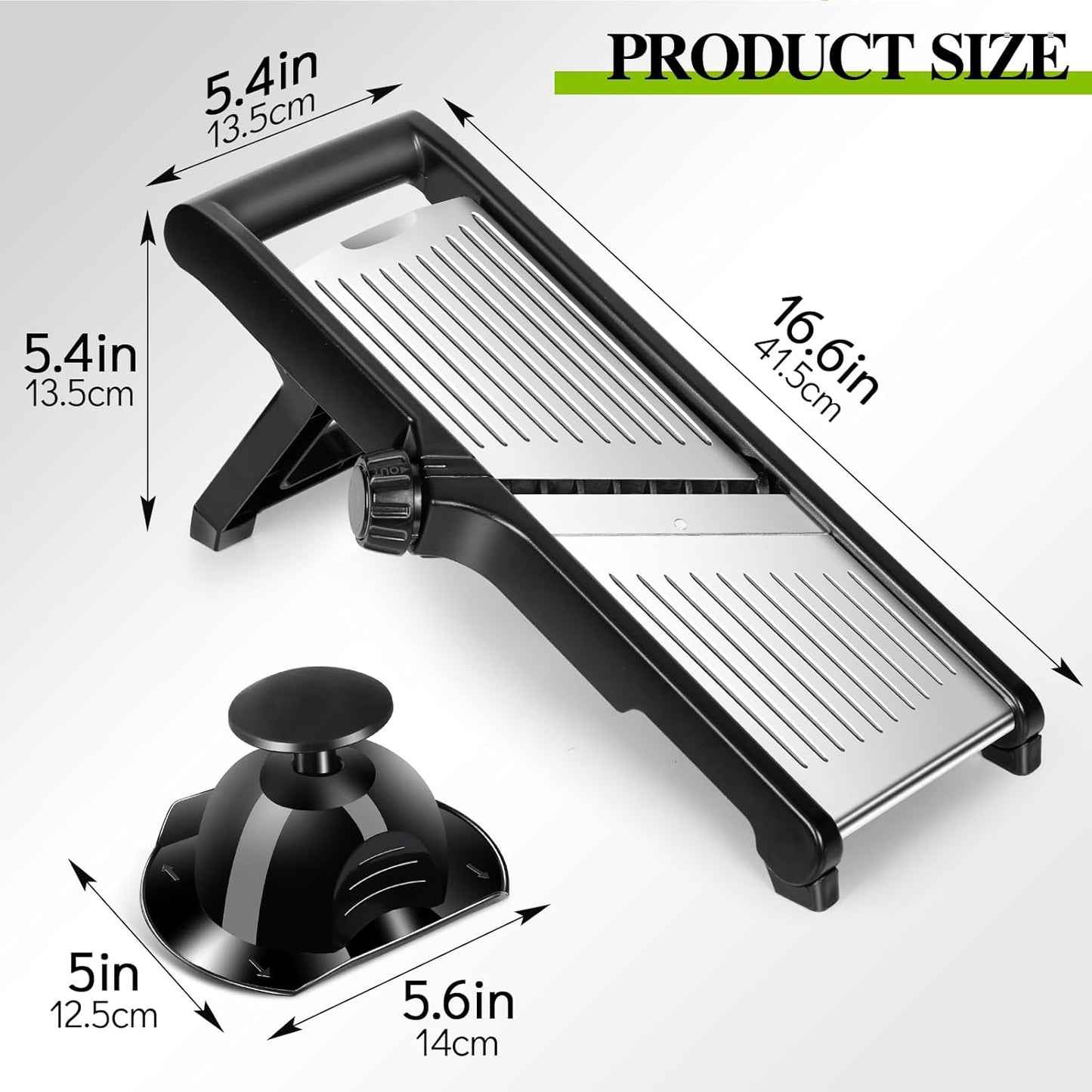 MASTERTOP Adjustable Mandoline Food Slicer,Vegetable Slicer Fruit Cutter,Stainless Steel Kitchen Mandolin,Julienne Slicers for Kitchen Onion Potato, Tomato, Carrot, Vegetable, and Fruit