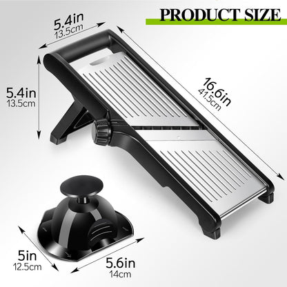 MASTERTOP Adjustable Mandoline Food Slicer,Vegetable Slicer Fruit Cutter,Stainless Steel Kitchen Mandolin,Julienne Slicers for Kitchen Onion Potato, Tomato, Carrot, Vegetable, and Fruit