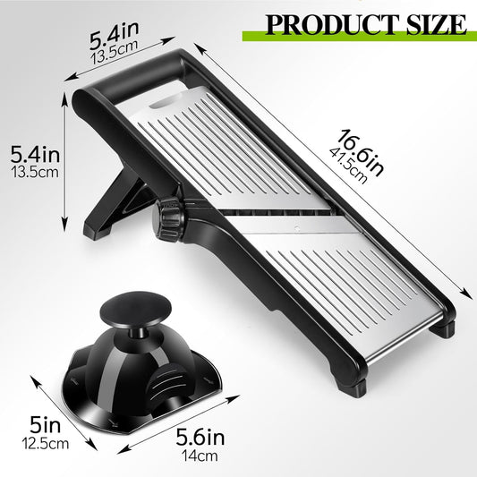 MASTERTOP Adjustable Mandoline Food Slicer,Vegetable Slicer Fruit Cutter,Stainless Steel Kitchen Mandolin,Julienne Slicers for Kitchen Onion Potato, Tomato, Carrot, Vegetable, and Fruit