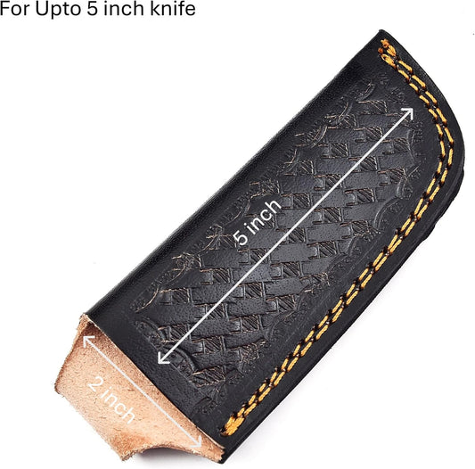 Leather Knife Sheath, Pocket Folding Knife Sheath with Belt Loop, Knife Cover,Knife Holster for Belt