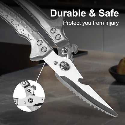 FrutPunch Kitchen Scissors for Food, Super Sharp Poultry Shears, Kitchen Shears Heavy Duty, Spring-loaded Multi-Purpose Scissors for Cooking, Butchering, and Cutting
