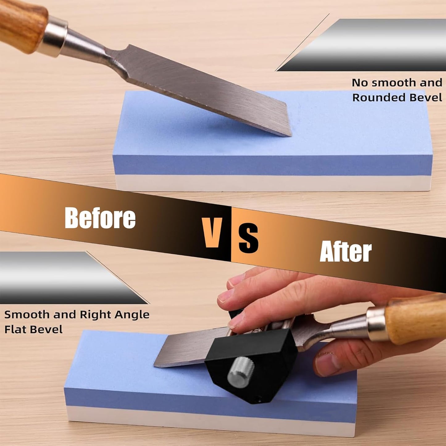 Honing Guide System Chisel Sharpening Kit for Woodworking Chisels and Planes, Chisel Sharpening Jig with Adjustable Angle Fixture and Angle Gauge, Red