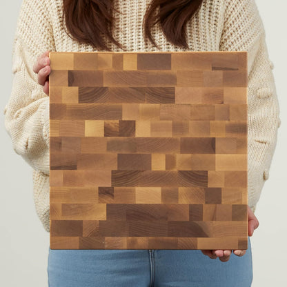 Personalization Universe Decorative Name & Initial Personalized Butcher Block Cutting Board, Custom Engraved Wood Cutting Board for Kitchen, Wedding Gift, 16x18x1.75" - Made in USA