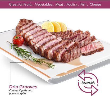 Extra Large Plastic Cutting Board for Kitchen - 18 Inch Dishwasher Safe Cutting Board, Reversible Chopping Board with Juice Groove + Non Slip Feet for Meat, Fruit, Vegetables, Meal Prep by Belwares