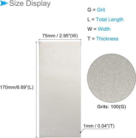 Diamond Whetstone Sharpening Stone, 2000 Grit 6.69" x 2.95" Total Size, Sharpener Abrasive Tool - (Applications: for Metal Grinding)