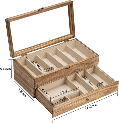Knife Display Case, 3-Layer Pocket Knife Case Display & Storage Knives, Solid Wood Knife Case for Collections, Gift for Boyfriend Fathers Day Birthday Gifts(Black)