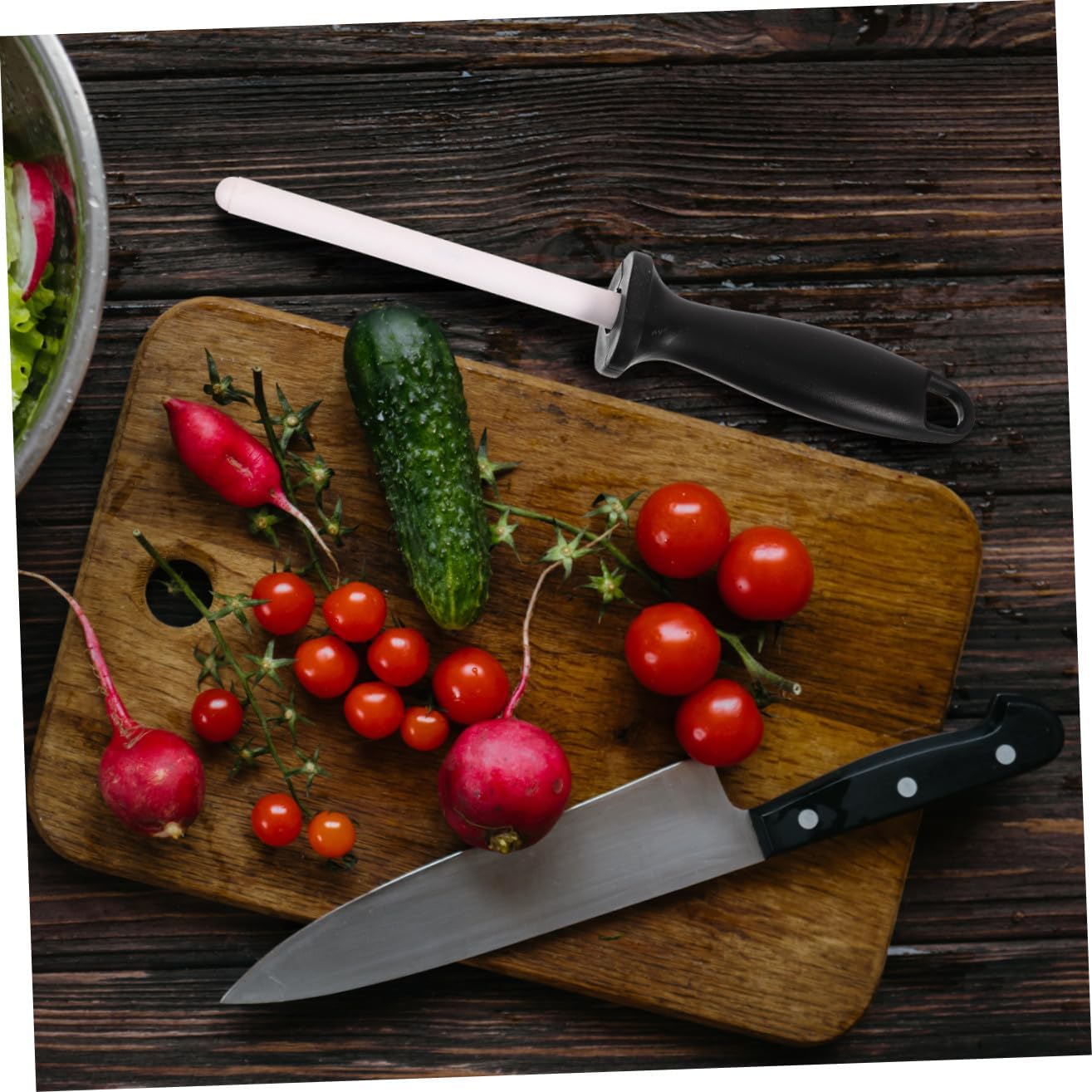 Quick Sharpener Rod with Ergonomic Grip Handle Portable Kitchen Cutter Sharpener for Indoor Outdoor Use Lightweight Ceramic Sharpening Tool for Various Cutter