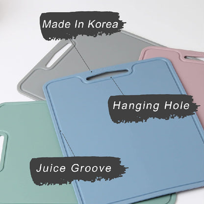 Premium Thick & Flexible Silicone Cutting Mat, BPA Free, Knife Friendly, Non-Toxic, Anti-Slip, Dishwasher Safe, Space Saving, Easy Grip Handle, Ergonomic Design, Chopping Board (Blue, Medium)