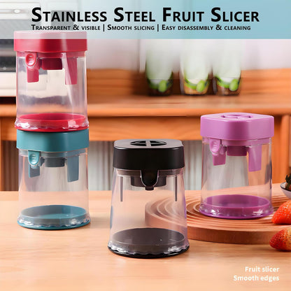 New Grape Cutter for Toddlers, Cutter Quarter Slicer Tool Into 4 Pieces for Slicing Grapes, Strawberries, Cherry, Tomatoes (Pink)