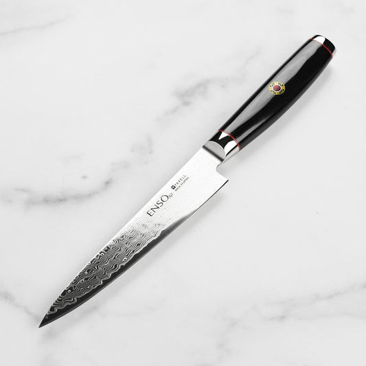 Enso SG2 Utility Knife - Made in Japan - 101 Layer Stainless Damascus, 6"