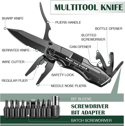 Gifts for Men Him Dad Boyfriend,Multitool Pocket Knife for Men,Anniversary Christmas Gifts for Birthday,Hiking Camping Knife with Screwdrivers Pliers Bottle Opener