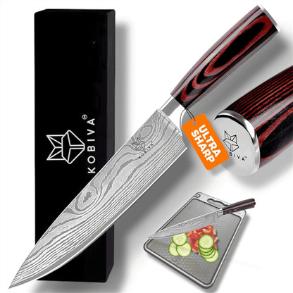 Premium 10-inch Serrated Bread Knife | Razor Sharp Cutter for Homemade Bread, Sourdough & Cake | Elegant Kitchen Essential for Effortless Slicing, Damascus Steel Lasered Pattern | Kitchen Gifts