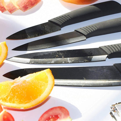 Ceramic Bread Knife - 6" Sharp Blade Serrated Kitchen Knife with Cover,Black Blade