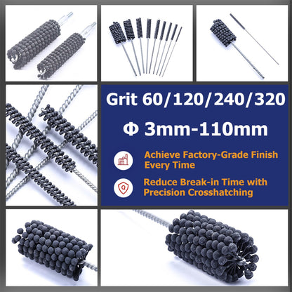 Garhgi 1-3/8" (35mm) Cylinder Honing Brush, 240 Grit Silicon Carbide Nylon Hone Tool, for Engine Cylinder Bore Deburring Finishing Deglazing Cleaning on Metals Steel Cast Iron