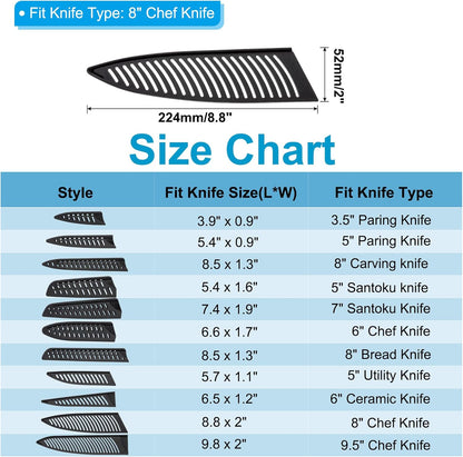 PATIKIL PP Safety Knife Cover Sleeves for 9.5" Chef Knife, 3 Pack Knives Edge Guard Blade Protector Universal Knife Sheath Portable for Kitchen, Black