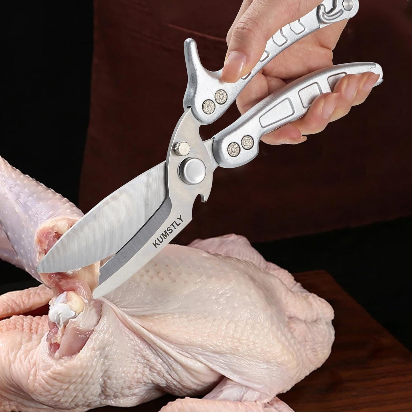 Kitchen Scissors All Purpose Kitchen Shears Heavy Duty for Cutting Chicken, Turkey, Meat, Bones, Vegetables Stainless Steel Spatchcock Shears Multipurpose Food Scissors