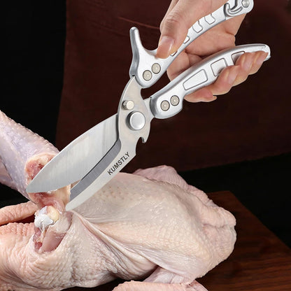 Kitchen Scissors All Purpose Kitchen Shears Heavy Duty for Cutting Chicken, Turkey, Meat, Bones, Vegetables Stainless Steel Spatchcock Shears Multipurpose Food Scissors