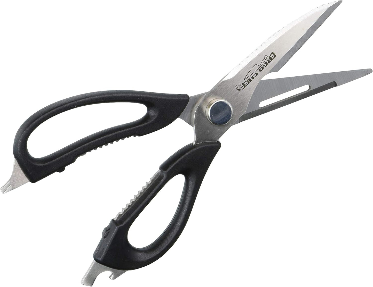 Ergo Chef All-Purpose Come-Apart Kitchen Shears for Poultry, Fish, Vegetables, Herb Stripper, Bottle Opener (Black)