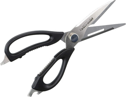 Ergo Chef All-Purpose Come-Apart Kitchen Shears for Poultry, Fish, Vegetables, Herb Stripper, Bottle Opener (Black)