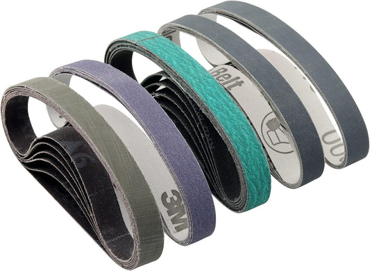 1 x 18 Inch Sanding Belts,Knife Sharpening Belt Kit Fits Work Sharp Blade Grinder Attachment of Ken Onion Edition Knife & Tool Sharpener,2 PCS Each of 120, 240, 400, 600,1000 2500 Grits,12-Pack