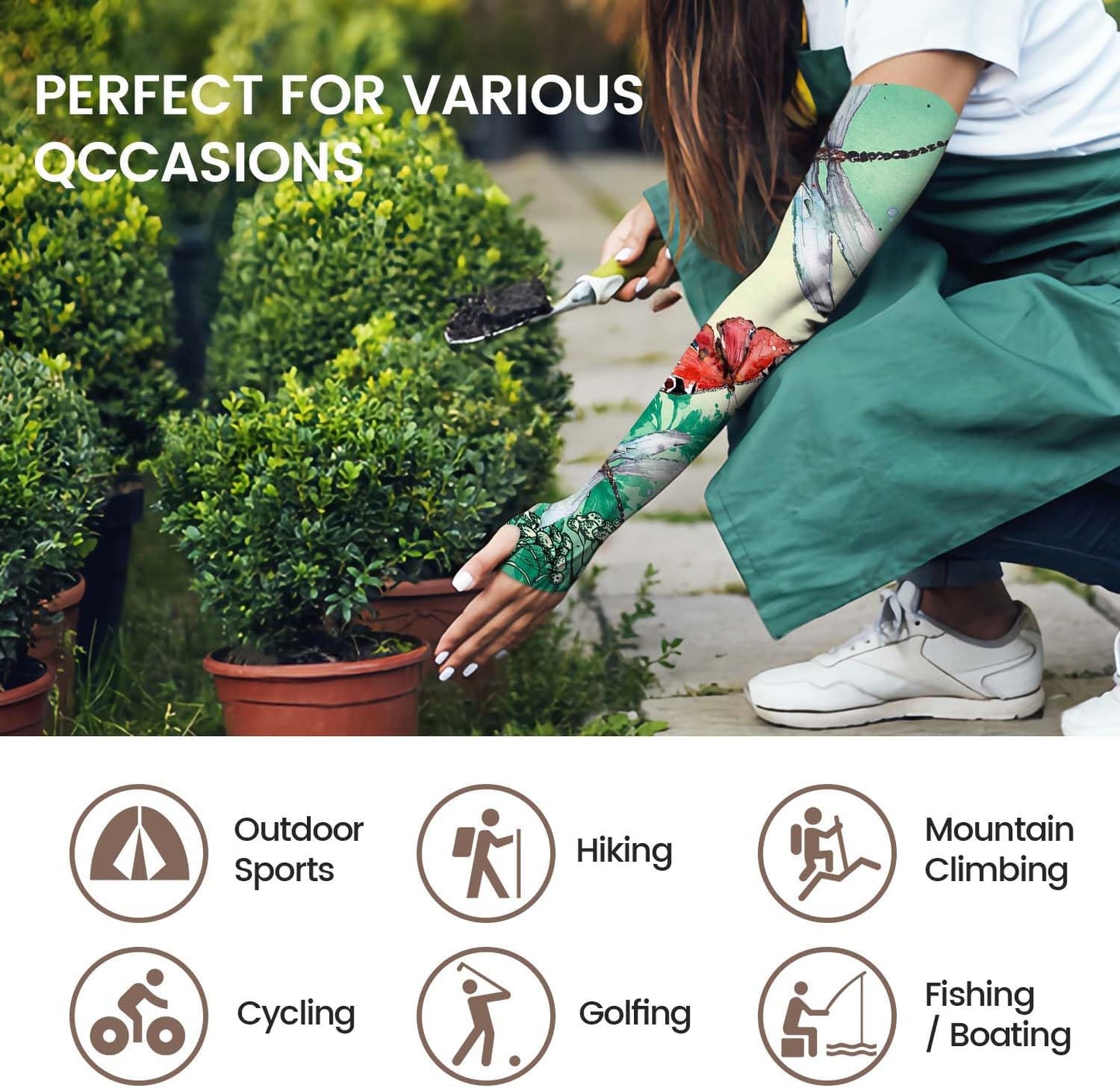 YPHCDO Gardening Sleeves Farm Sun Protection Arm Cooling Sleeves Thorn Proof Garden for Women Men with Thumb Hole
