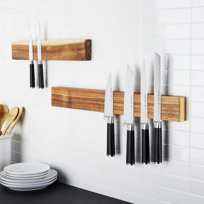 Schmidt Brothers - Acacia 24" Knife Magnetic Strip Wall Bar, Universal Magnetic Knife Holder for Wall and Cutlery Storage Up to 12-16 Knives