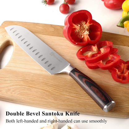 KEEMAKE Kitchen Knife Set of 5 - Kitchen Knives 1.4116 High Carbon Stainless Steel Blade, Professional Chef Knife Set, Razor Sharp Knives with Ergonomic Pakkawood Handle for Home Cooking