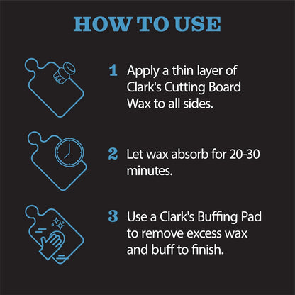 CLARK'S Food Grade Mineral Oil (12oz) and Carnauba Wax (6oz) Set - 100% Natural Butcher Block Oil and Cutting Board Wax - Food Safe Beeswax and Wood Cutting Board Oil with Orange & Lemon Extract