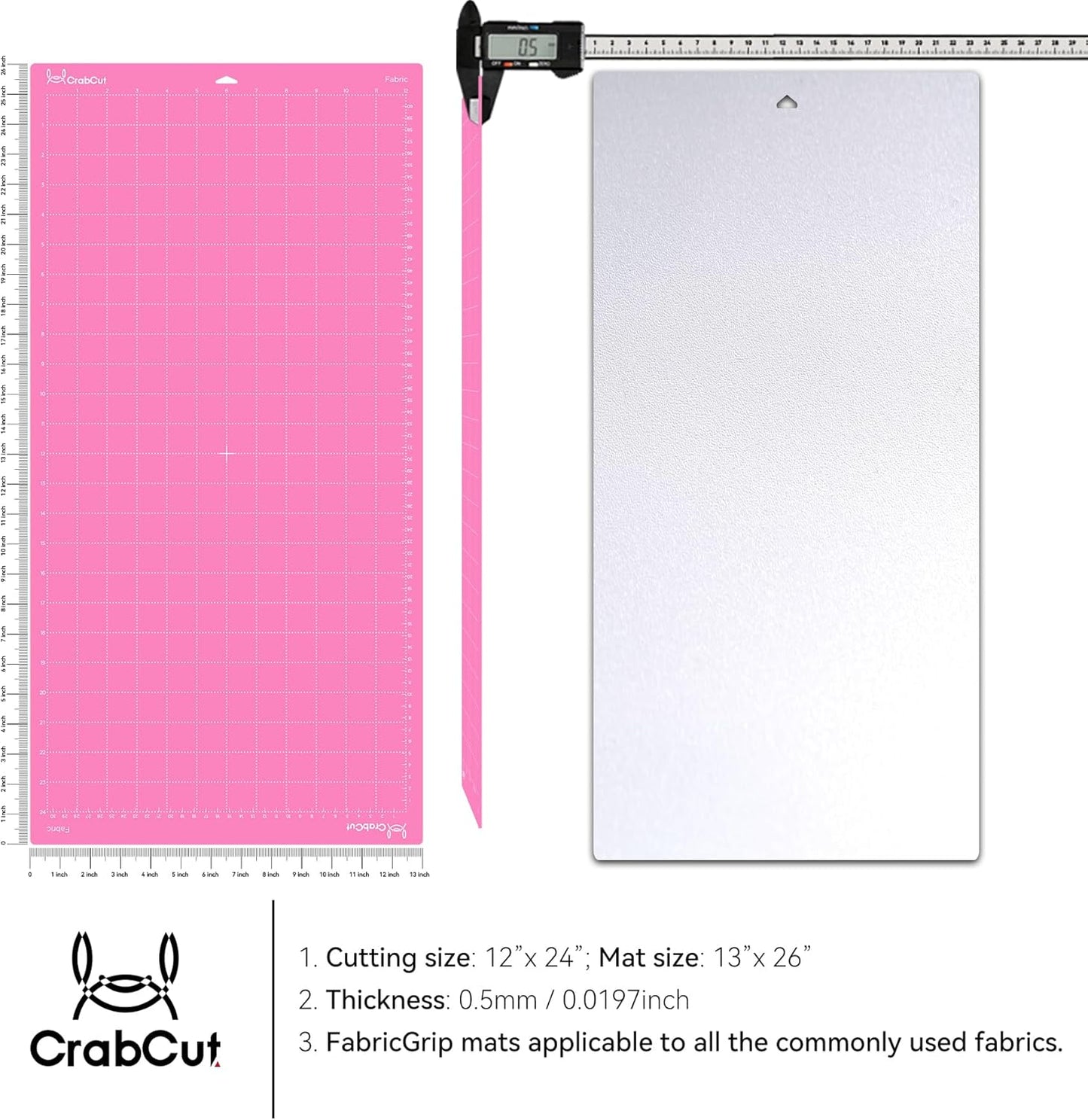 Cutting Mats for Cricut Maker 4/Explore 4/Maker 3/Explore 3/Explore Air 2 12x12 Inch 3Pack Pink FabricGrip Durable Long Lasting Ultra Strong Stickness Replacement Cut Mat for Cricut/Siser Juliet Romeo