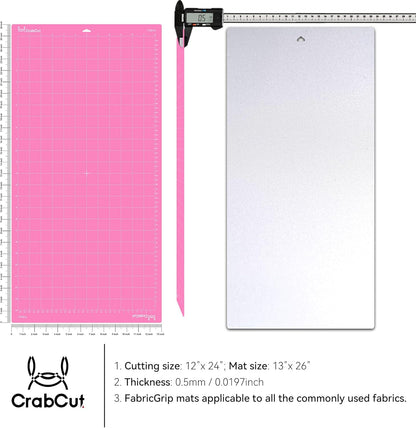 Cutting Mats for Cricut Maker 4/Explore 4/Maker 3/Explore 3/Explore Air 2 12x12 Inch 3Pack Pink FabricGrip Durable Long Lasting Ultra Strong Stickness Replacement Cut Mat for Cricut/Siser Juliet Romeo
