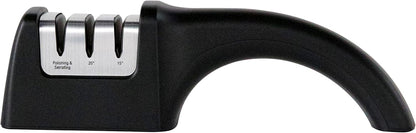 Chef'sChoice Professional Manual Knife Sharpeners AngleSelect for 15- and 20-Degree Straight-Edge and Serrated Knives with Diamond Abrasives Precise Angle Control & Compact Footprint, 2-Stage, Black