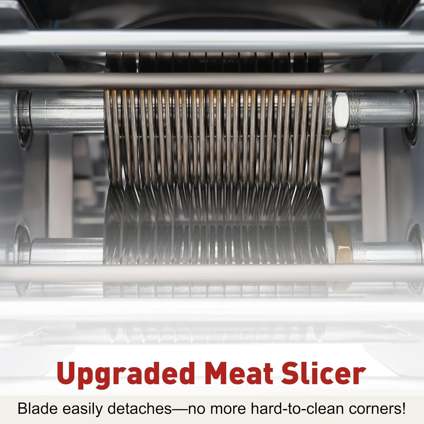 850W Meat Cutter Machine, 350 lb/h Electric Jerky Slicer with Tray, Stainless Steel 7 mm Thickness Meat slicer for Cutting Many Kinds of Fresh Meat