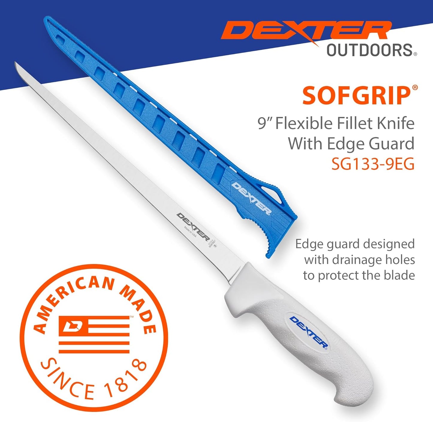 Dexter Outdoors 6" SOFGRIP Fillet Knife | Includes Edge Guard