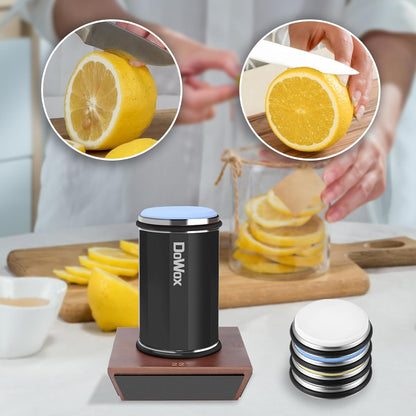 Knife Sharpener,Longer Rolling Knife Sharpener Kit,Diamond & Ceramic Knife Sharpening System with Leather Strop,4 Angle Guide, Replaceable Discs for All Kitchen Knives