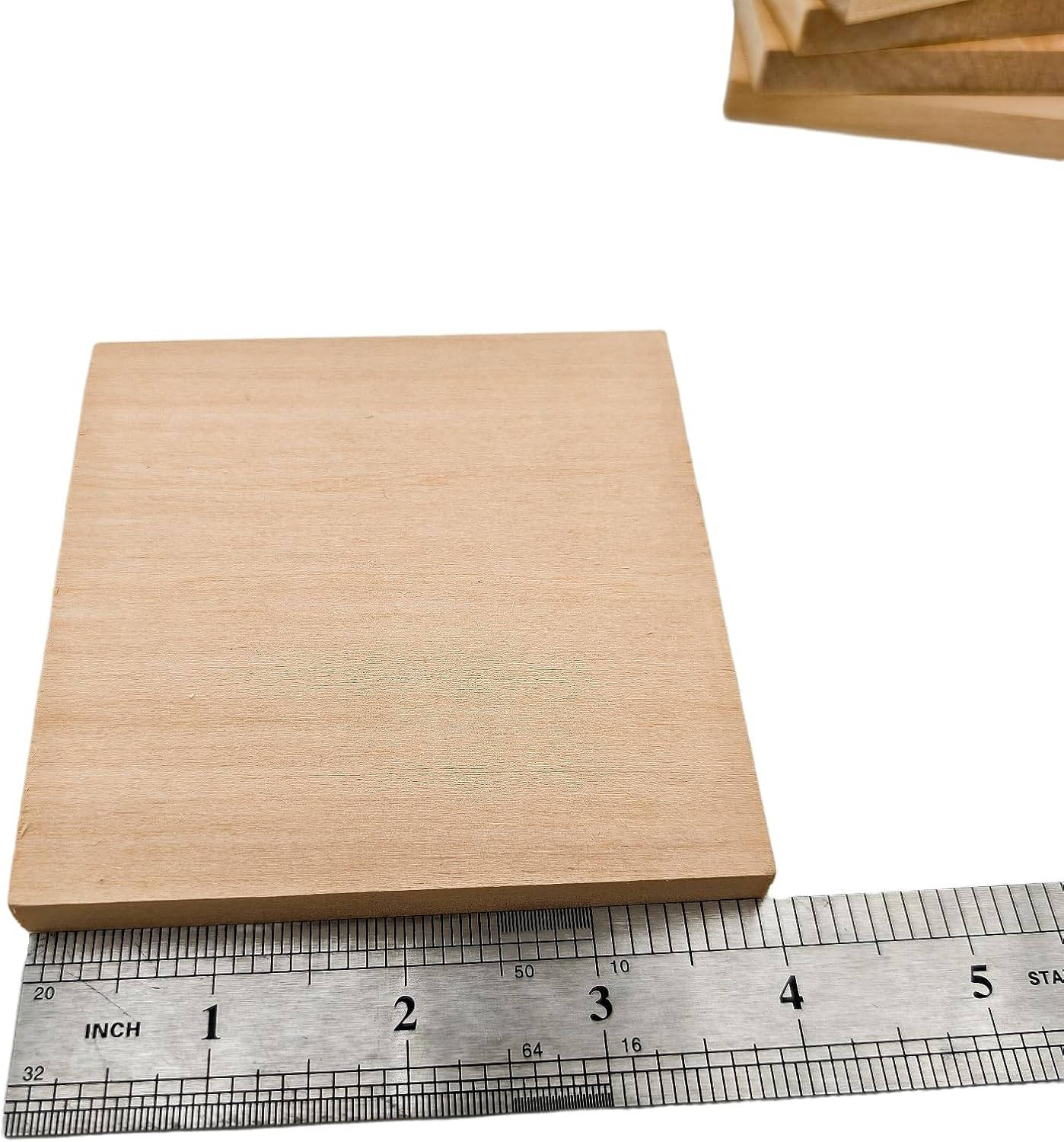 Unfinished Basswood Blocks for Crafts, Wood Craft Panels for Art, Engraving, Painting, DIY Projects, Chip Carving, Fretwork (7.87 x 3.93 x 0.78 in)