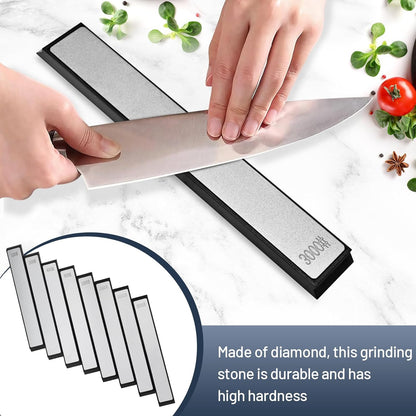 8 PCS Diamond Sharpening Stones, Professional Whetstone Set With Base,120/200/400/800/1000/1500/2000/3000 Kitchen Knife Grinding