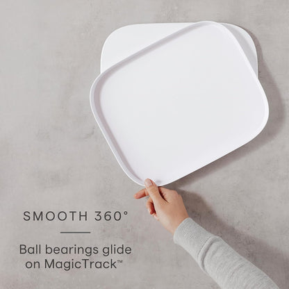 YouCopia MagicTrack Rectangle Lazy Susan Turntable: Kitchen & Bathroom Pantry, Cabinet & Countertop Storage Organizer with 360° Spin, Non-Slip, White Speckled BPA-Free