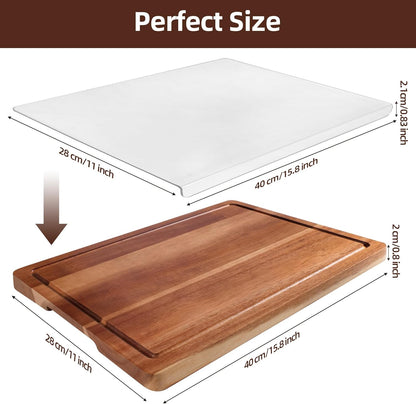 Checkered Cutting Board for Kitchen - Solid Wood End Grain Checkerboard Chopping Board with Handle & Juice Groove, Double Sided for Cooking, Serving and Decor, Rectangular 16" x 12" x 1"